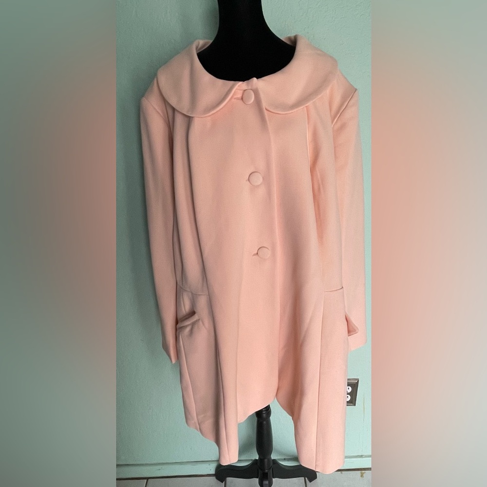 Eshakti Soft Pink Peter Pan Collar Coat